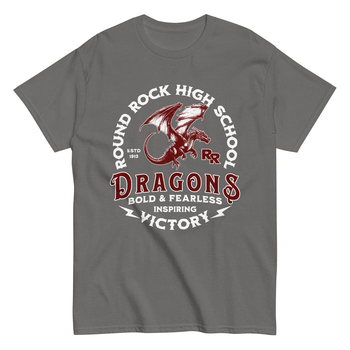 Round Rock High School Dragons Dark Grey Classic Unisex T-shirt 206