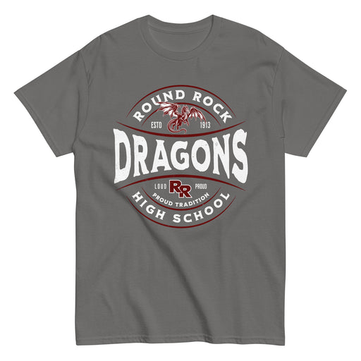 Round Rock High School Dragons Dark Grey Classic Unisex T-shirt 218