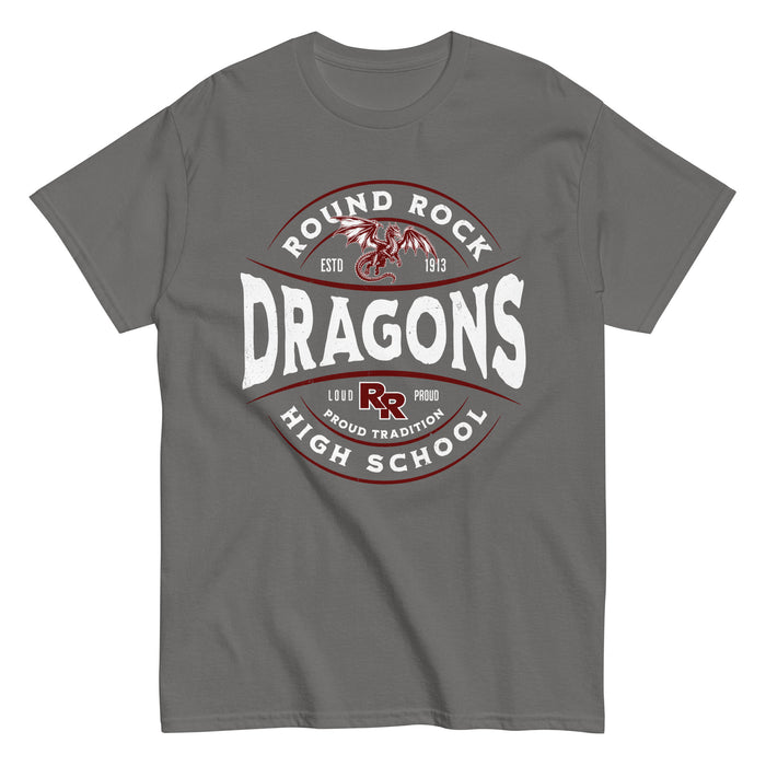 Round Rock High School Dragons Dark Grey Classic Unisex T-shirt 218