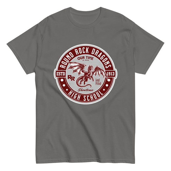Round Rock High School Dragons Dark Grey Classic Unisex T-shirt 224