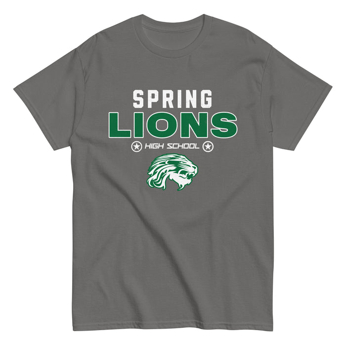 Spring High School Lions Dark Grey Classic Unisex T-shirt 003