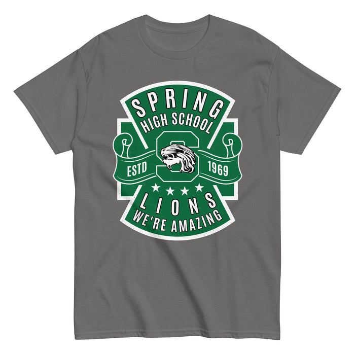 Spring High School Lions Dark Grey Classic Unisex T-shirt 207