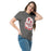 Woman wearing North Shore High School Mustangs Dark Grey Classic Unisex T-shirt 219