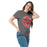 Woman wearing Odessa High School Bronchos Dark Grey Classic Unisex T-shirt 215