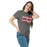 Woman wearing North Shore High School Mustangs Dark Grey Classic Unisex T-shirt 098