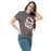 Woman wearing Round Rock High School Dragons Dark Grey Classic Unisex T-shirt 219
