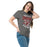 Woman wearing Round Rock High School Dragons Dark Grey Classic Unisex T-shirt 204