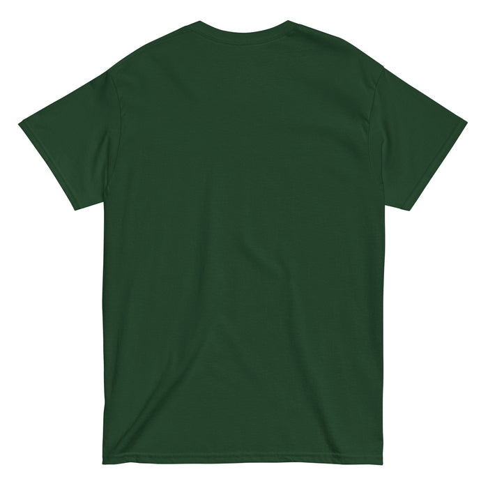 Back view of Reagan High School Rattlers Forest Green Classic Unisex T-shirt 226