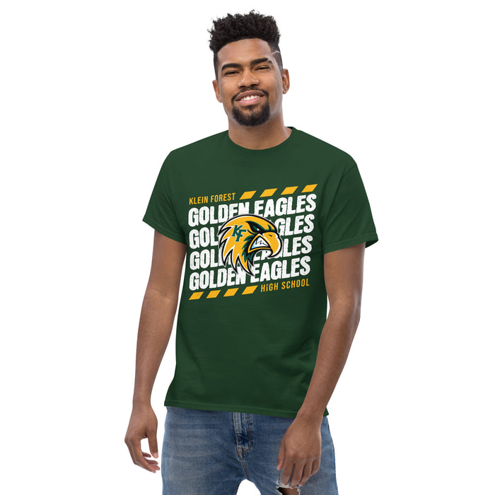 Man wearing Klein Forest High School Golden Eagles Classic Unisex Forest Green T-shirt 223