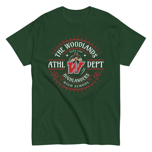 The Woodlands High School Highlanders Forest Green Classic Unisex T-shirt 201