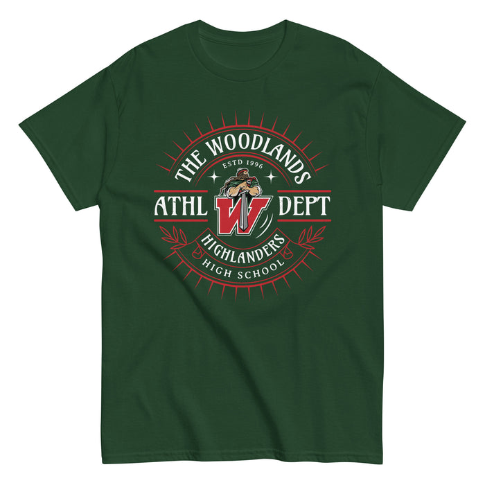 The Woodlands High School Highlanders Forest Green Classic Unisex T-shirt 201