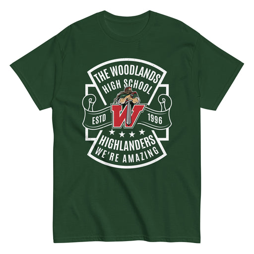 The Woodlands High School Highlanders Forest Green Classic Unisex T-shirt 207