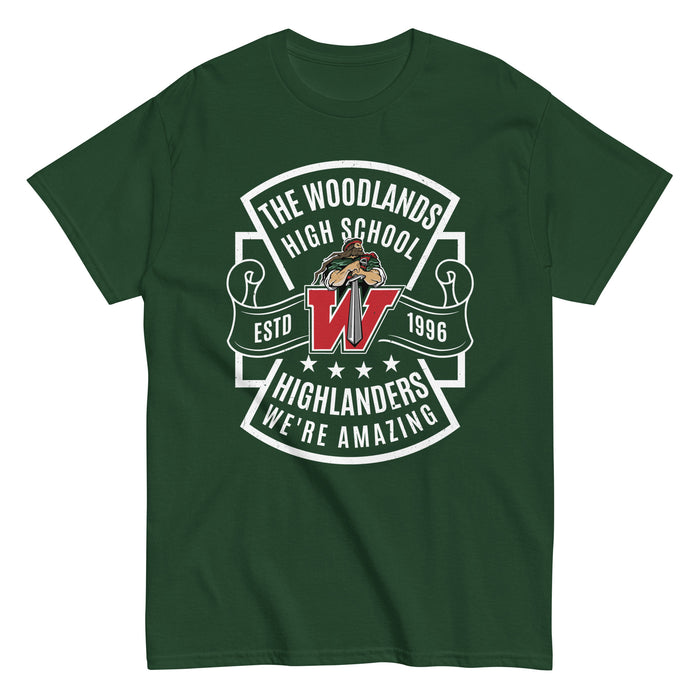 The Woodlands High School Highlanders Forest Green Classic Unisex T-shirt 207