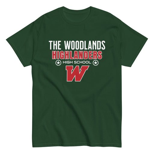 The Woodlands High School Highlanders Forest Green Classic Unisex T-shirt 003