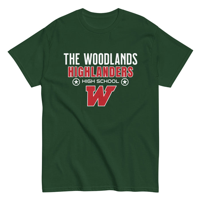 The Woodlands High School Highlanders Forest Green Classic Unisex T-shirt 003