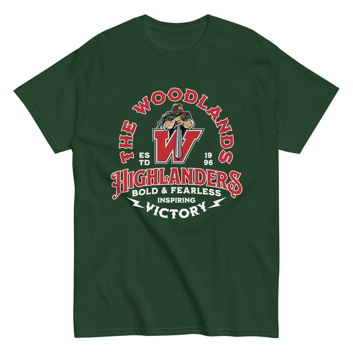The Woodlands High School Highlanders Forest Green Classic Unisex T-shirt 206