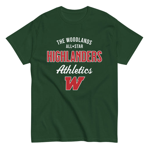 The Woodlands High School Highlanders Forest Green Classic Unisex T-shirt 034