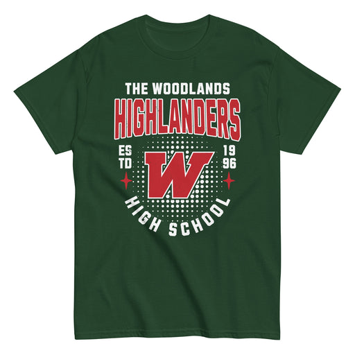 The Woodlands High School Highlanders Forest Green Classic Unisex T-shirt 204