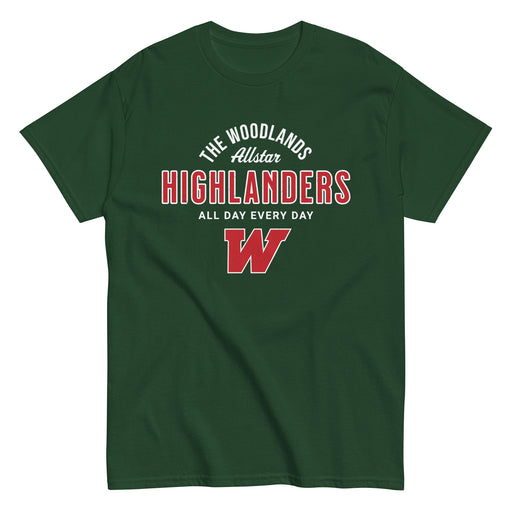The Woodlands High School Highlanders Forest Green Classic Unisex T-shirt 040