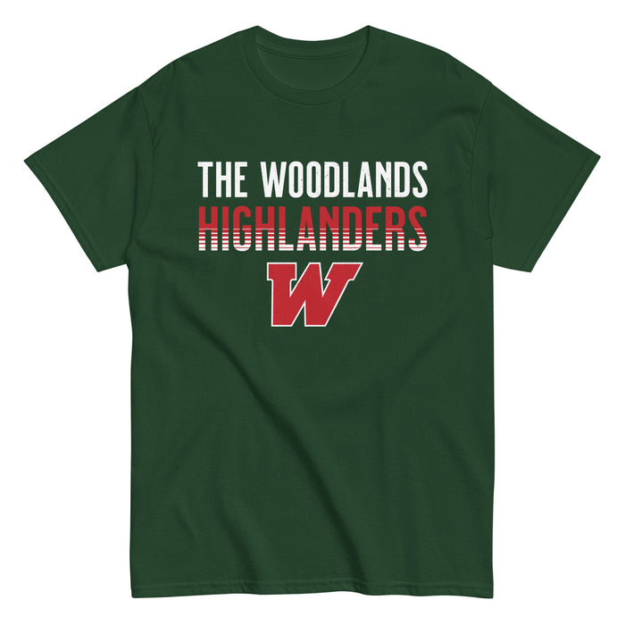 The Woodlands High School Highlanders Forest Green Classic Unisex T-shirt 024