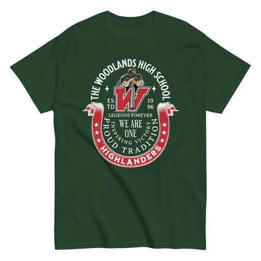 The Woodlands High School Highlanders Forest Green Classic Unisex T-shirt 229