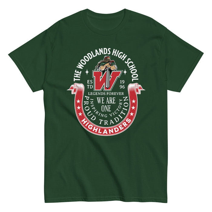 The Woodlands High School Highlanders Forest Green Classic Unisex T-shirt 229