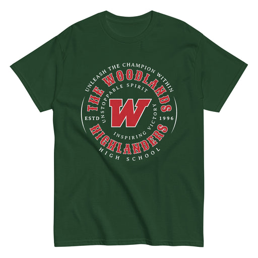 The Woodlands High School Highlanders Forest Green Classic Unisex T-shirt 214
