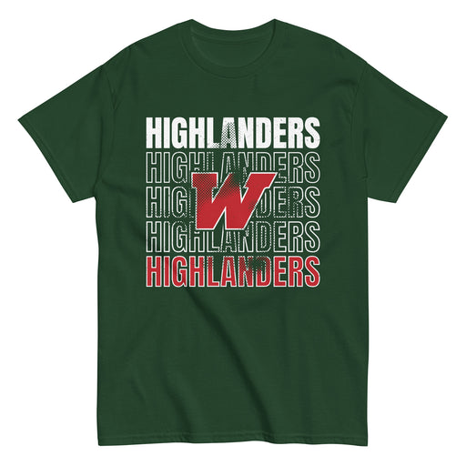 The Woodlands High School Highlanders Forest Green Classic Unisex T-shirt 233