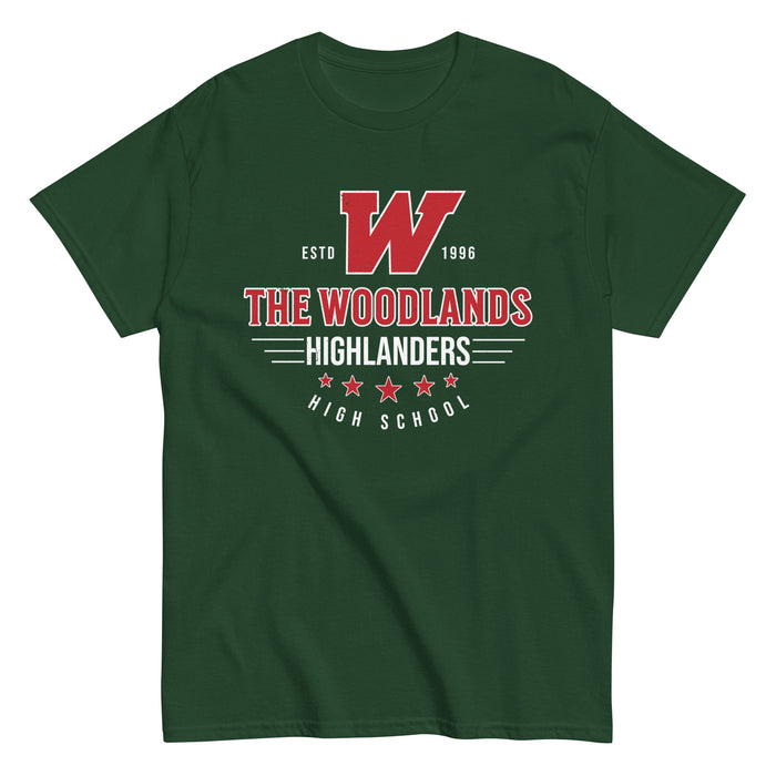 The Woodlands High School Highlanders Forest Green Classic Unisex T-shirt 217