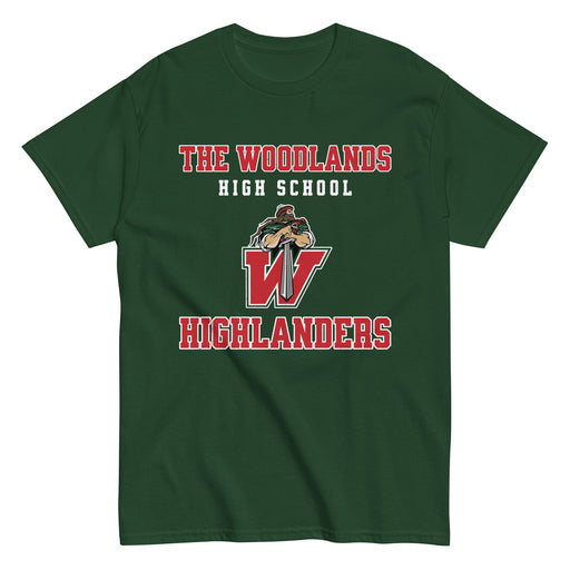 The Woodlands High School Highlanders Forest Green Classic Unisex T-shirt 006