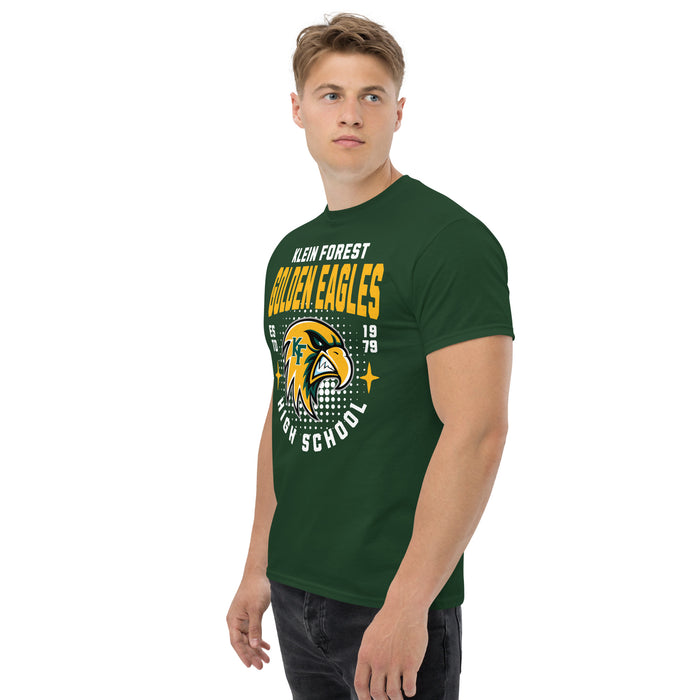 Side view of Klein Forest High School Golden Eagles Classic Unisex Forest Green T-shirt 204