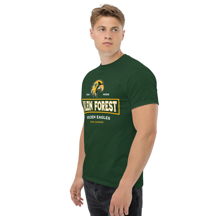 Side view of Klein Forest High School Golden Eagles Classic Unisex Forest Green T-shirt 202