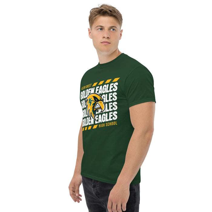 Side view of Klein Forest High School Golden Eagles Classic Unisex Forest Green T-shirt 223