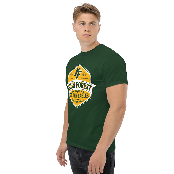 Side view of Klein Forest High School Golden Eagles Classic Unisex Forest Green T-shirt 209