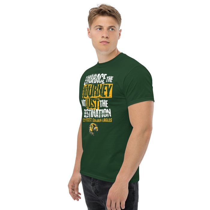 Side view of Klein Forest High School Golden Eagles Classic Unisex Forest Green T-shirt 232