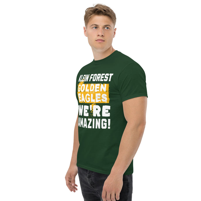Side view of Klein Forest High School Golden Eagles Classic Unisex Forest Green T-shirt 231