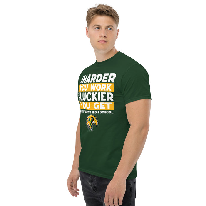 Side view of Klein Forest High School Golden Eagles Classic Unisex Forest Green T-shirt 238