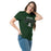 Woman wearing Reagan High School Rattlers Forest Green Classic Unisex T-shirt 234