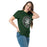 Woman wearing Reagan High School Rattlers Forest Green Classic Unisex T-shirt 224