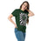 Woman wearing Reagan High School Rattlers Forest Green Classic Unisex T-shirt 226