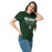 Woman wearing Reagan High School Rattlers Forest Green Classic Unisex T-shirt 003