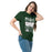 Woman wearing Reagan High School Rattlers Forest Green Classic Unisex T-shirt 240