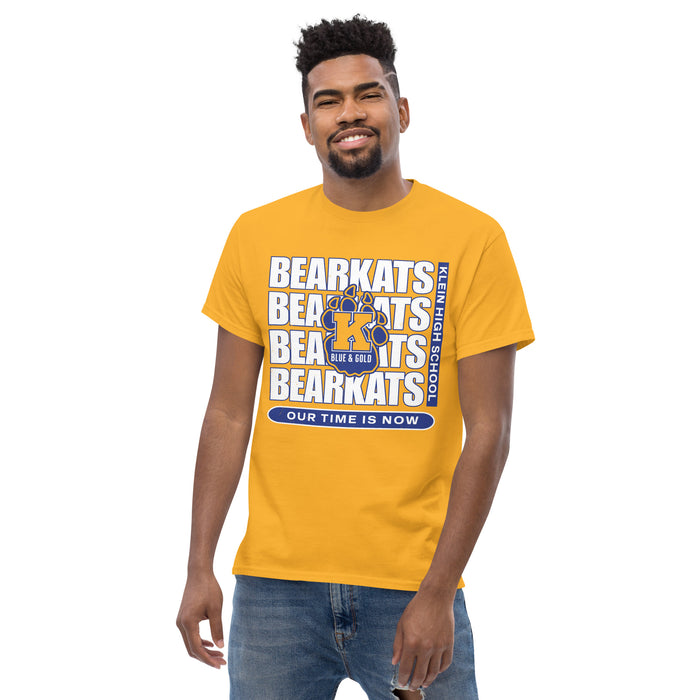 Man wearing Klein High School Bearkats Gold Classic Unisex T-shirt 235