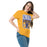 Woman wearing Klein High School Bearkats Gold Classic Unisex T-shirt 001