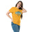 Woman wearing Klein Forest High School Golden Eagles Classic Unisex Gold T-shirt 009