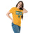 Woman wearing Klein Forest High School Golden Eagles Classic Unisex Gold T-shirt 049