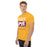 Man wearing Jersey Village High School Falcons Gold Classic Unisex T-shirt 240