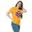 Woman wearing Jersey Village High School Falcons Gold Classic Unisex T-shirt 011