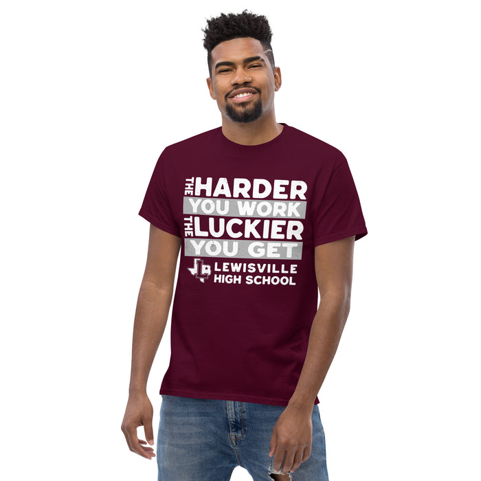 Front view of Lewisville High School Farmers Maroon Classic Unisex T-shirt 238