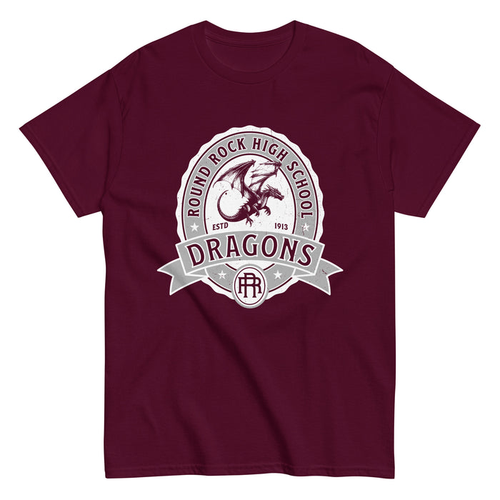 Round Rock High School Dragons Maroon Classic Unisex T-shirt 212